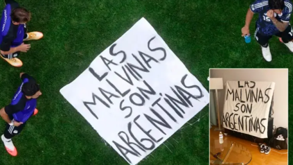 Revelaron el origen de la bandera de Malvinas que exhibió la Selección tras vencer a Inglaterra