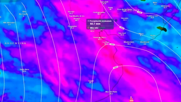 Avanza una ciclogénesis que podría dejar tormentas severas en el Litoral y Buenos Aires