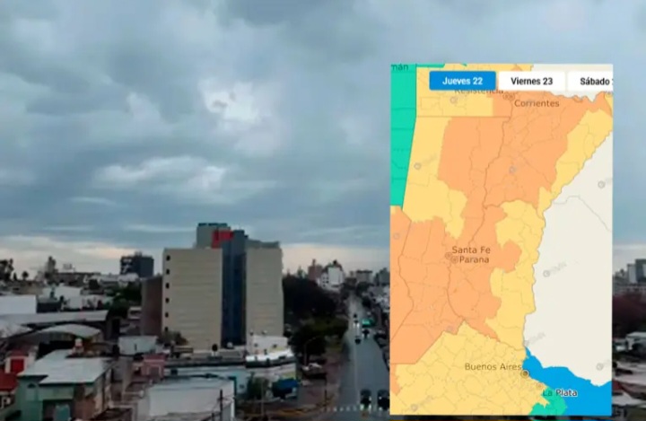 Rige alerta naranja y amarilla por tormentas en Entre Ríos: prevén hasta 100 mm de lluvia